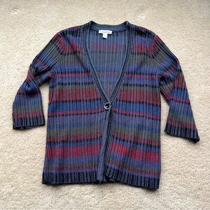 Coldwater Creek Gray Button Front Cardigan Sweater - Size M - EUC